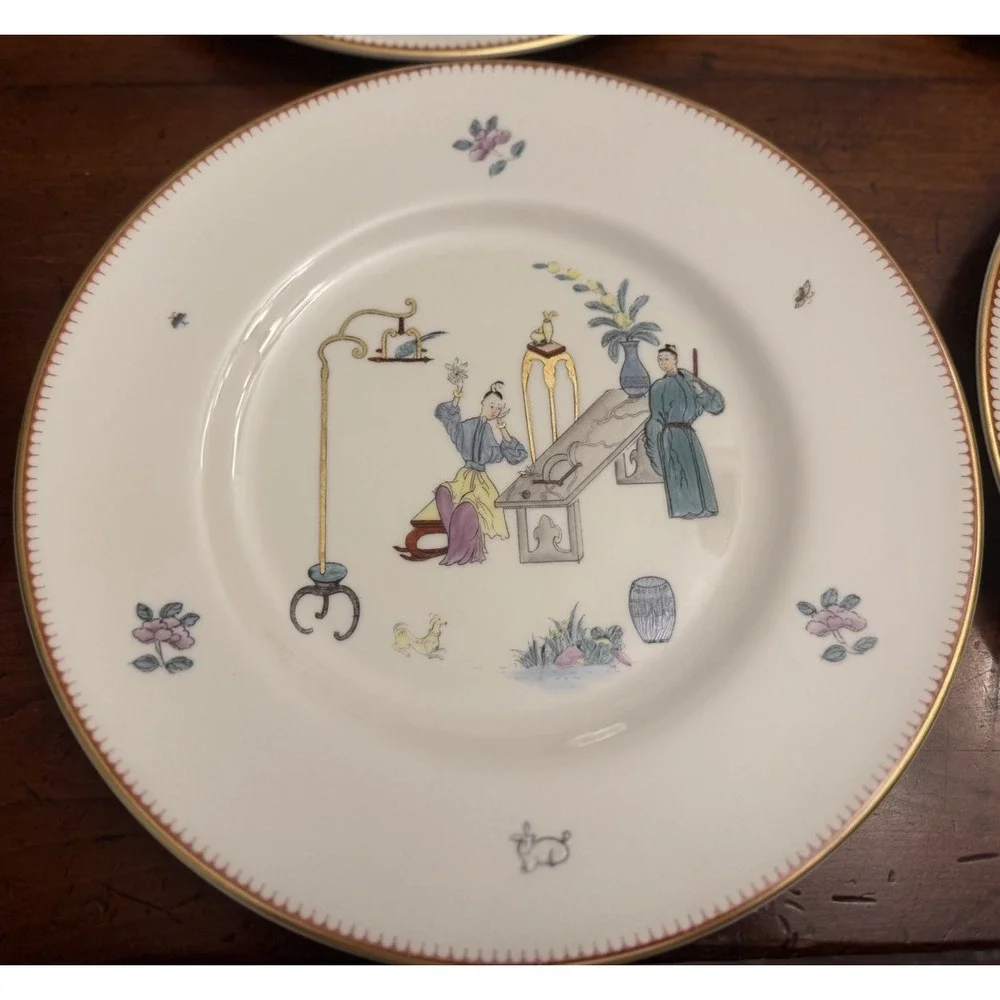 Set 12 Royal Worcester Early Worcester China Reproduction Plates Chinoiserie